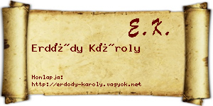 Erdődy Károly névjegykártya