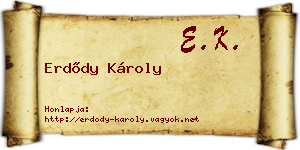 Erdődy Károly névjegykártya